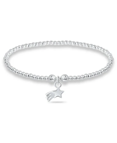 Bead Shooting Star Charm Bracelet in Silver Plate