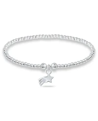 Bead Shooting Star Charm Bracelet in Silver Plate