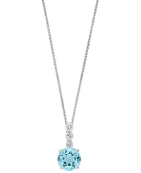 Aquamarine (3/4 ct. t.w.) & Diamond Accent 18" Pendant Necklace 14k White Gold (Also Morganite)