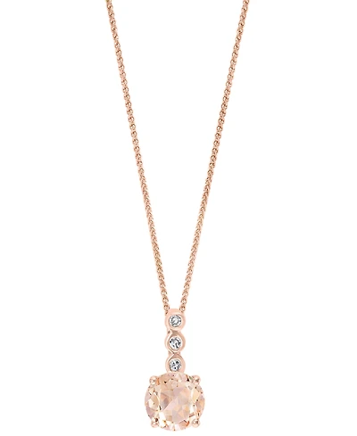 Aquamarine (3/4 ct. t.w.) & Diamond Accent 18" Pendant Necklace in 14k White Gold (Also in Morganite)