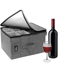 Sorbus Wine Glasses Storage Box