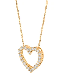 Cubic Zirconia Heart Pendant Necklace Sterling Silver