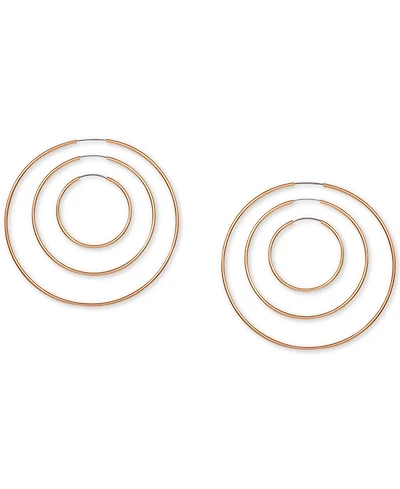Guess Gold-tone Set of Three Endless Hoops 1 ¼", 2", 2 ¾"