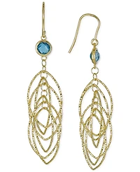 Amethyst Bezel Spiral Drop Earrings (1-5/8 ct. t.w.) 14k Gold-Plated Sterling Silver (Also Onyx & Sky Blue Topaz)