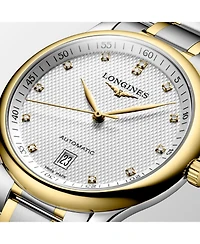Longines Men's Swiss Automatic Master Diamond Accent 18k Gold and Stainless Steel Bracelet Watch 39mm L26285777