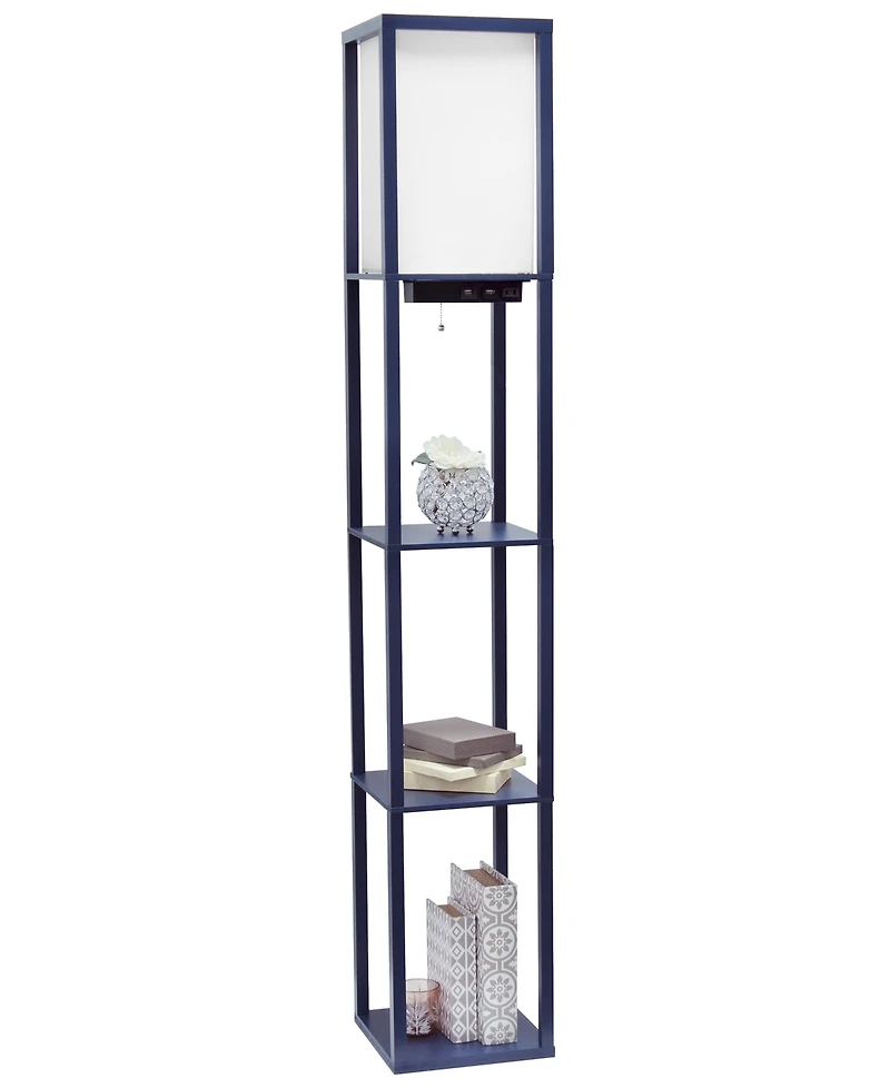 Simple Designs Floor Lamp Etagere Organizer Storage Shelf