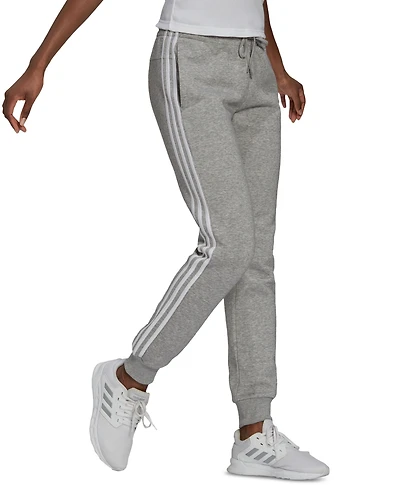 adidas Women's 3-Stripe Cotton Fleece Sweatpant Jogger