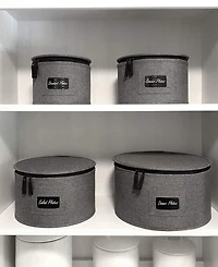 Sorbus 5-Piece Stackable Plate Carrier Set for Dinnerware, Plate Organization and Storage with Felt Plate Protector