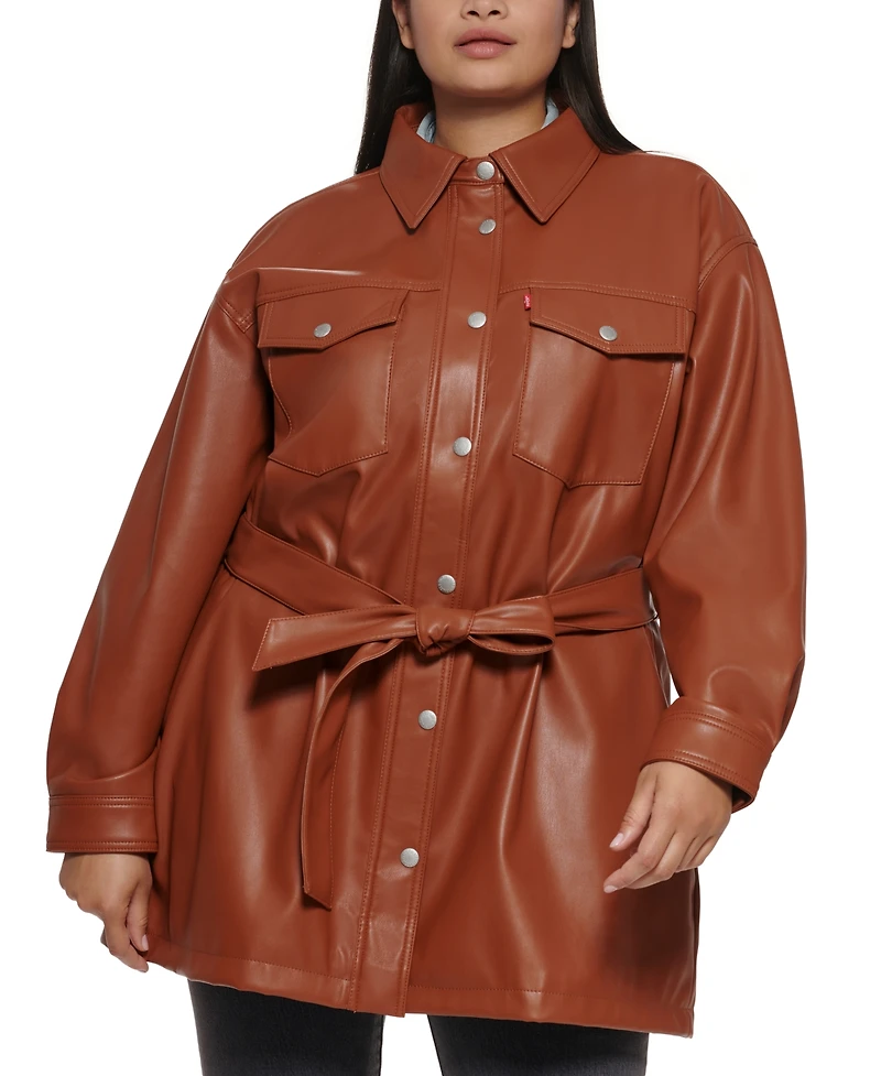 Levi's Trendy Plus Size Belted Jacket
