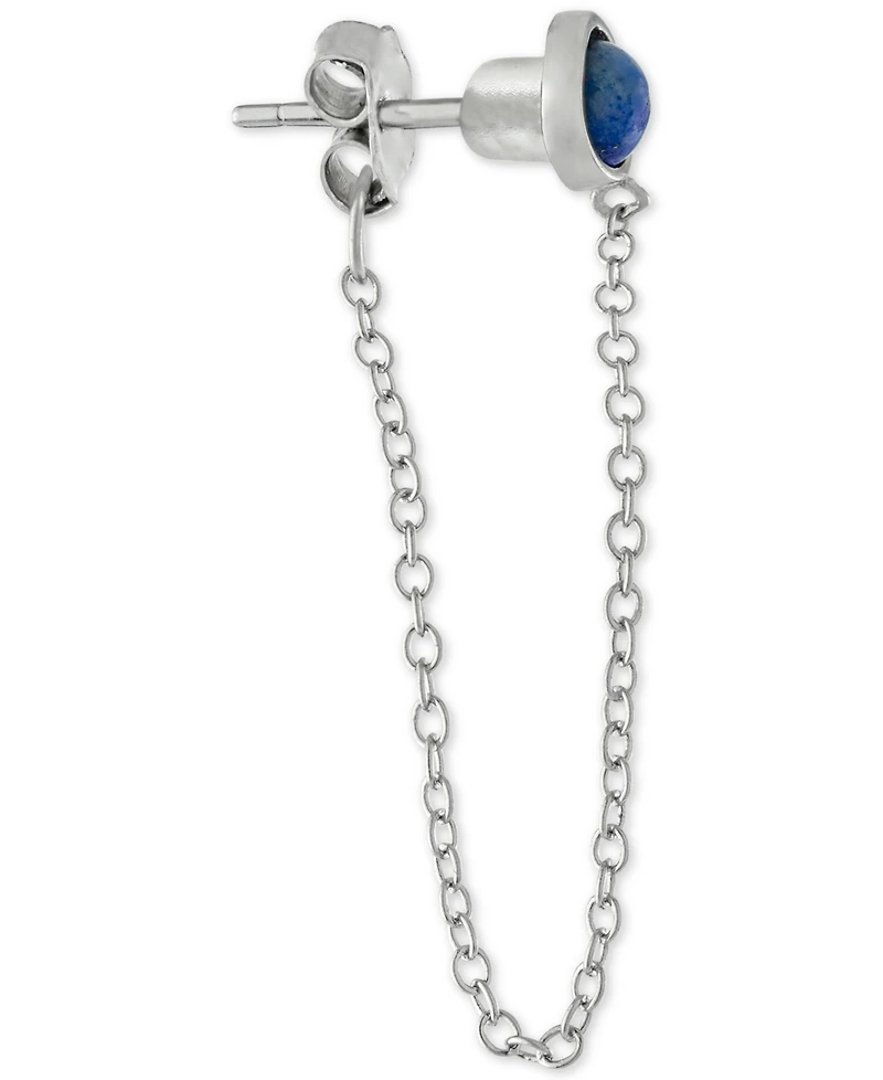 Giani Bernini Lapis Front & Back Chain Drop Earrings in Sterling Silver, Created for Macy's