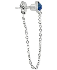 Giani Bernini Lapis Front & Back Chain Drop Earrings in Sterling Silver, Created for Macy's