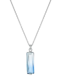Ombre Crystal Rectangle Pendant Necklace in Sterling Silver, 16" + 2" extender, Macy's Exclusive