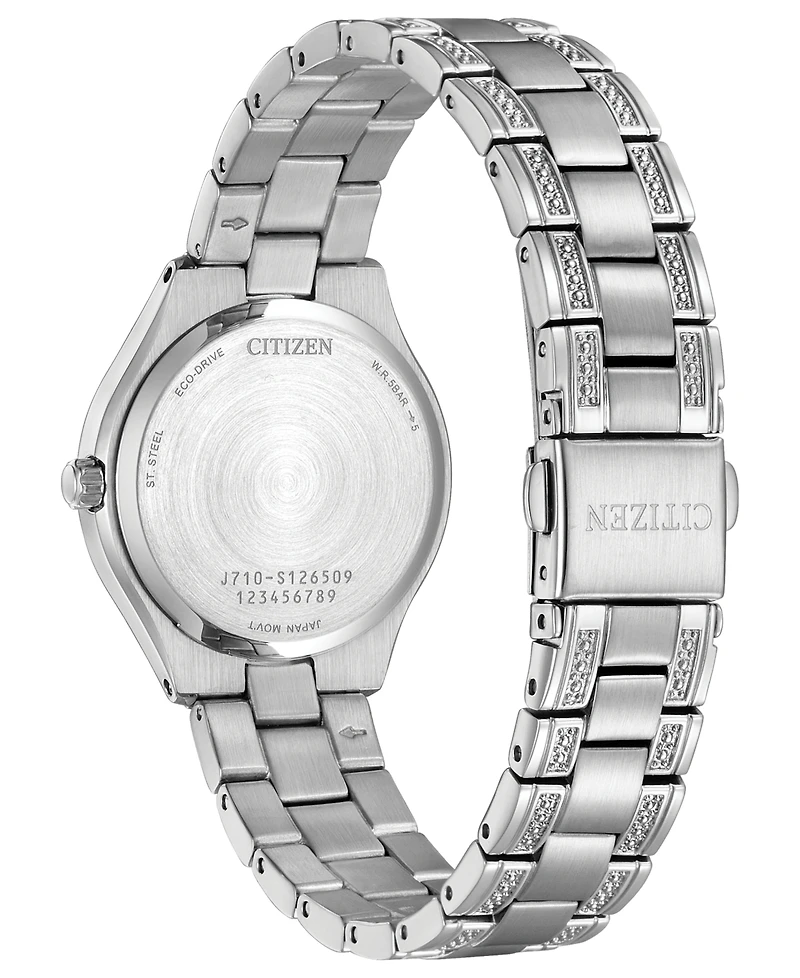 Citizen Eco-Drive Women's Silhouette Crystal Stainless Steel Bracelet Watch 30mm