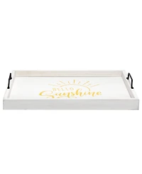 Elegant Designs Decorative Wood Serving Tray with Handles