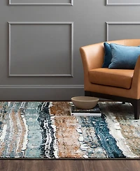 Closeout! Karastan Epiphany Colorful Waves 2'4" x 7'10" Runner Area Rug