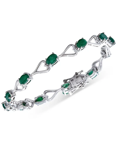 Ruby Heart Link Bracelet (6 ct. t.w.) Sterling Silver (Also Emerald, Tanzanite & Sapphire)