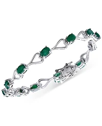 Ruby Heart Link Bracelet (6 ct. t.w.) Sterling Silver (Also Emerald, Tanzanite & Sapphire)