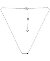 Giani Bernini Imitation Sapphire Polished Bar Necklace, 16" + 2" extender, (Also in Lab-Grown Ruby), Created for Macys