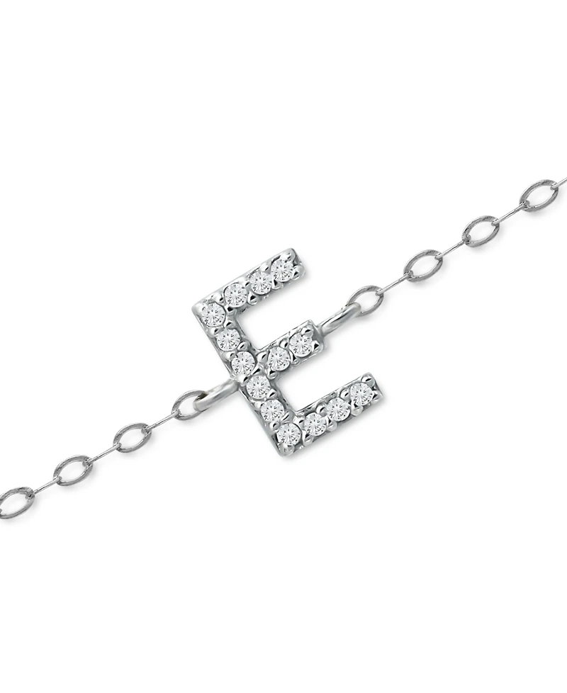Giani Bernini Cubic Zirconia Initial Ankle Bracelet in Sterling Silver, Created for Macys