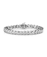 Diamond (1/4 ct. t.w.) Zig Zag Bracelet in Sterling Silver