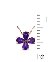 Amethyst Clover 18" Pendant Necklace (3-1/20 ct. t.w.) in 14k Rose Gold-Plated Sterling Silver