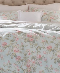 Laura Ashley Madelynn Cotton Reversible 2 Piece Duvet Cover Set, Twin