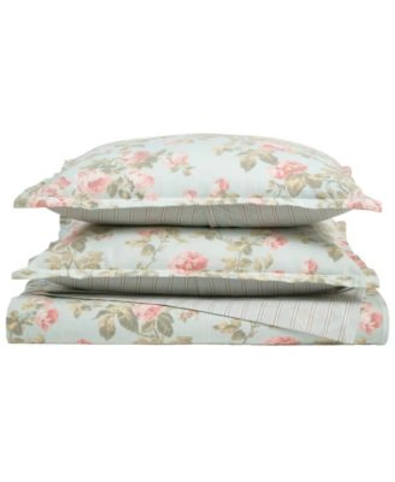 Laura Ashley Madelynn Cotton Reversible Duvet Cover Sets