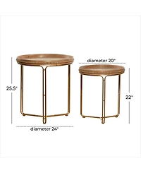 Wood Contemporary Accent Table Set, 2 Piece