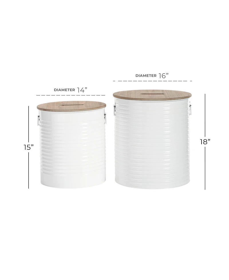Farmhouse Storage Stool, Set of 2