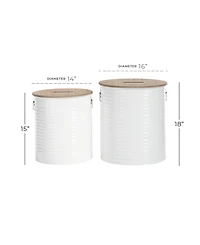 Farmhouse Storage Stool, Set of 2