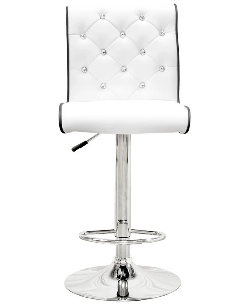 Kimberly Modern Swivel Bar Stool with Crystals, Set of 2
