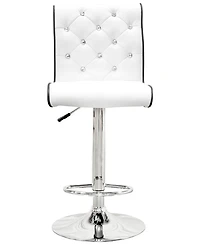 Kimberly Modern Swivel Bar Stool with Crystals, Set of 2