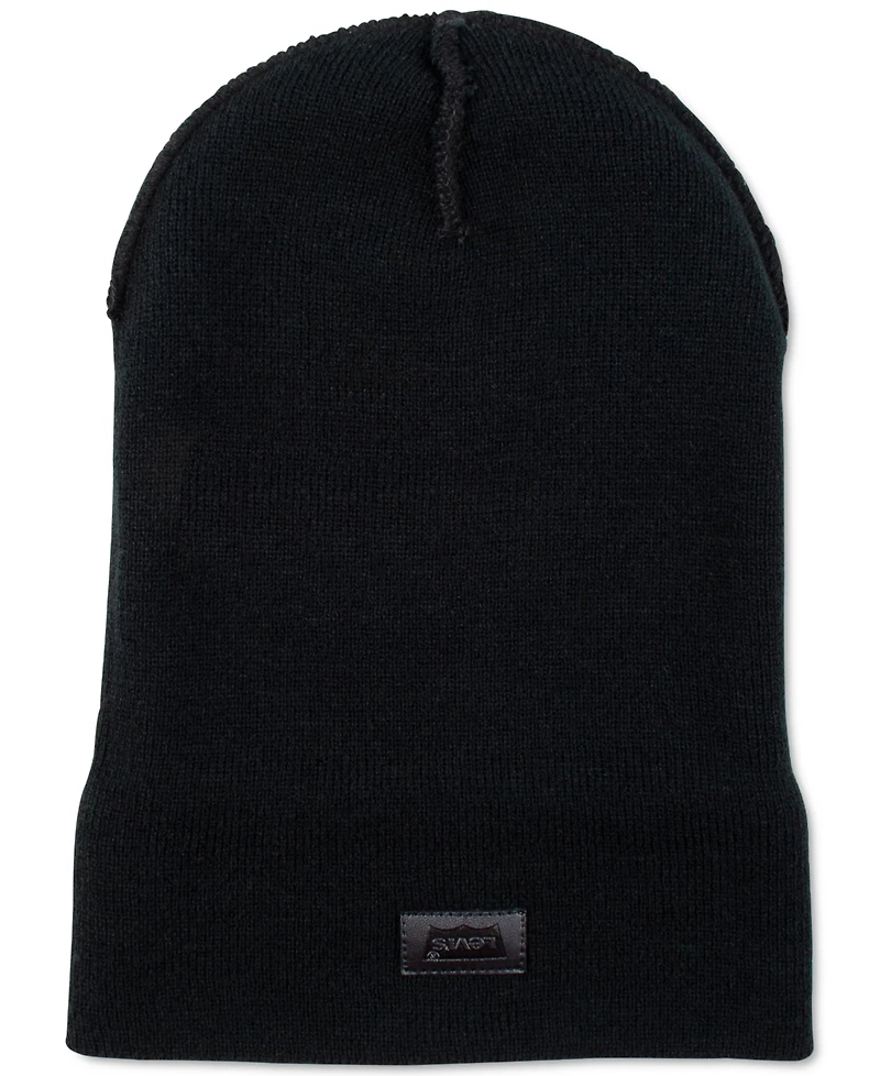 Levi's All Season Comfy Leather Logo Patch Hero Beanie