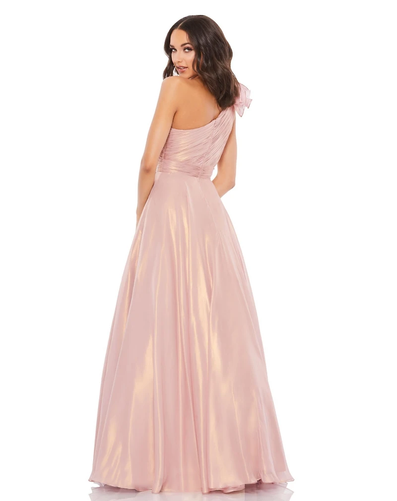 Women's Iridescent One Shoulder Rosette Ball Gown