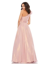 Women's Iridescent One Shoulder Rosette Ball Gown