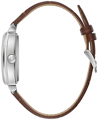 Bulova Men's Automatic Sutton Brown Leather Strap Watch 33mm