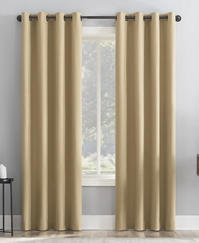 Cayden Grid Texture Draft Shield Fleece Insulated 100% Blackout Grommet Curtain Panel