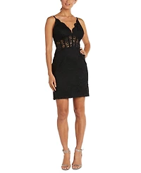 Morgan & Company Juniors' Glitter Lace Bustier Dress