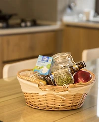 Vintiquewise Oval Willow Basket with Double Drop Down Handles