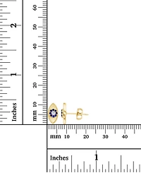 Lab-Grown Blue Spinel (1/8 ct. t.w.) & Cubic Zirconia Evil Eye Stud Earrings in 14k Gold-Plated Sterling Silver