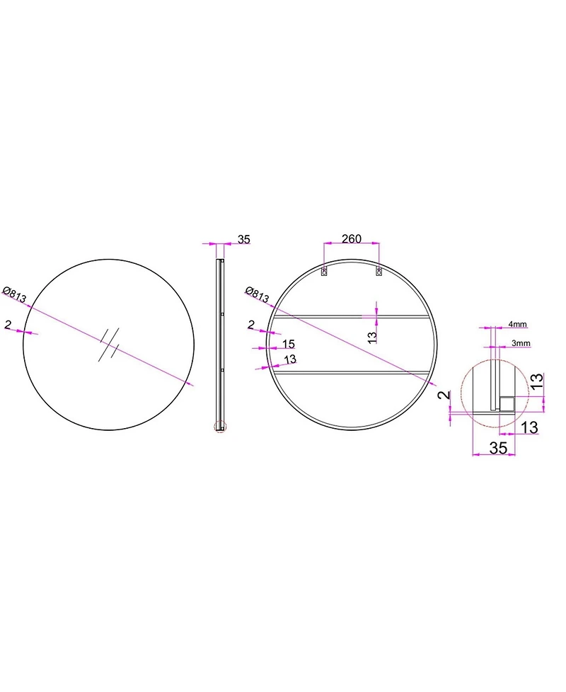 Round Metal Frame Mirror