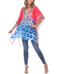 Women's Multi Print Caftan Top
