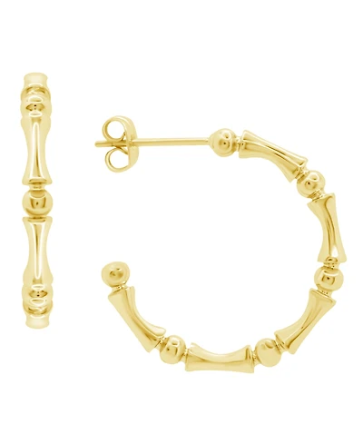 And Now This High Polished C Hoop Earring, Gold Plate