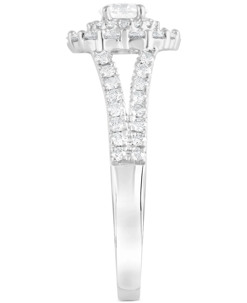 Diamond Double Halo Ring (1 ct. t.w.) in 14k White Gold