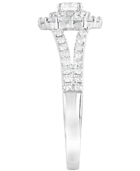 Diamond Double Halo Ring (1 ct. t.w.) in 14k White Gold
