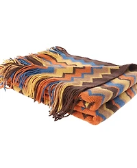 Happycare Textiles Multi-Color Chevron Pattern Throw, 60" x 50"