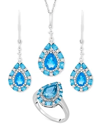 Garnet Teardrop Drop Earrings (1-1/2 ct. t.w.) Sterling Silver (Also Blue Topaz, Pink Morganite, Peridot & Citrine)