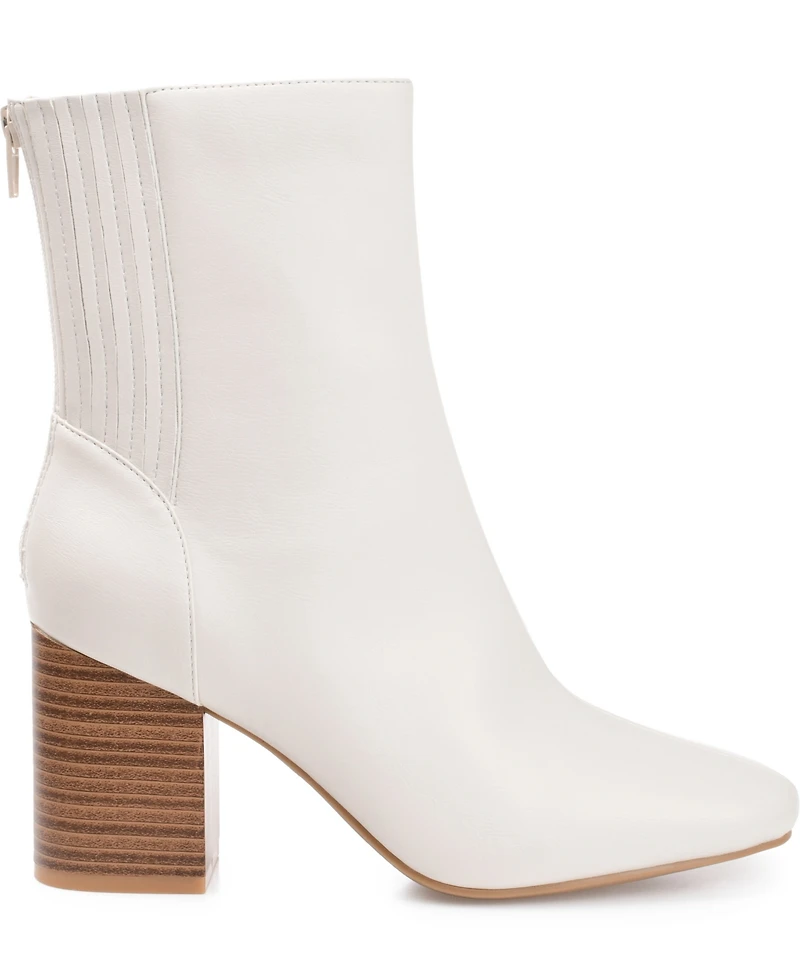 Journee Collection Women's Maize Square Toe Stacked Heel Booties