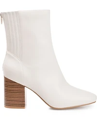 Journee Collection Women's Maize Square Toe Stacked Heel Booties