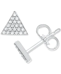 Diamond Pave Triangle Stud Earrings (1/10 ct. t.w.) 10k White, Yellow or Rose Gold